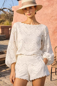 Ruth Broderie Shorts Set