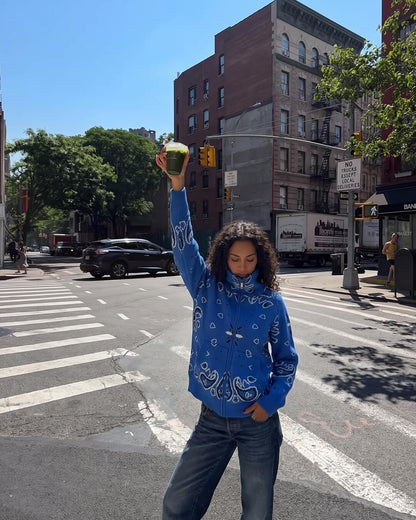 SOKYND Ruth Paisley Zip-Up Knit Jacket JacketSOKYND-675863-DAR-S-44023BlueS