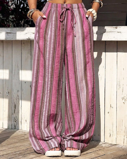 SOKYND Ruth Wide-Leg Striped Pants PantsSOKYND-805399-PIN-S-97527PinkS