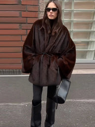Serena Faux Fur Belted Short Jacket
