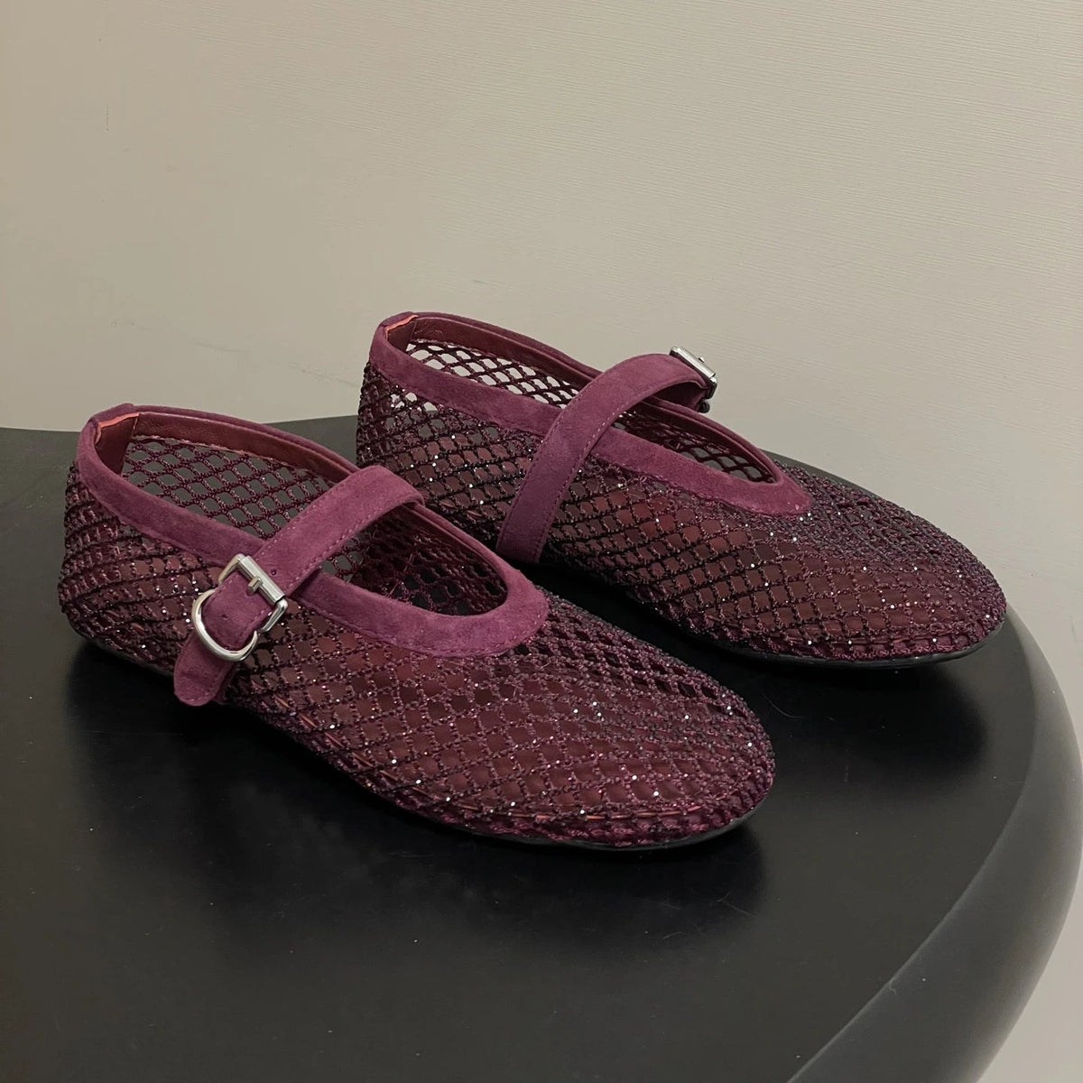 Rebecca Rhinestone Mesh Ballet Flats