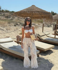 Julia High Waist Ruffle Wide Leg Trousers
