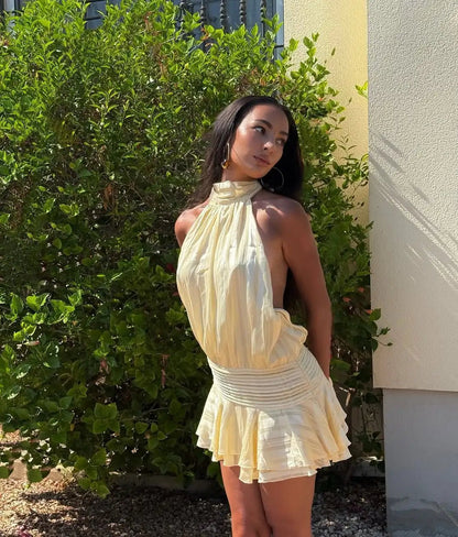 SOKYND Tacita Backless Mini Dress DressSOKYND-863447-LIG-S-31063Light YellowS