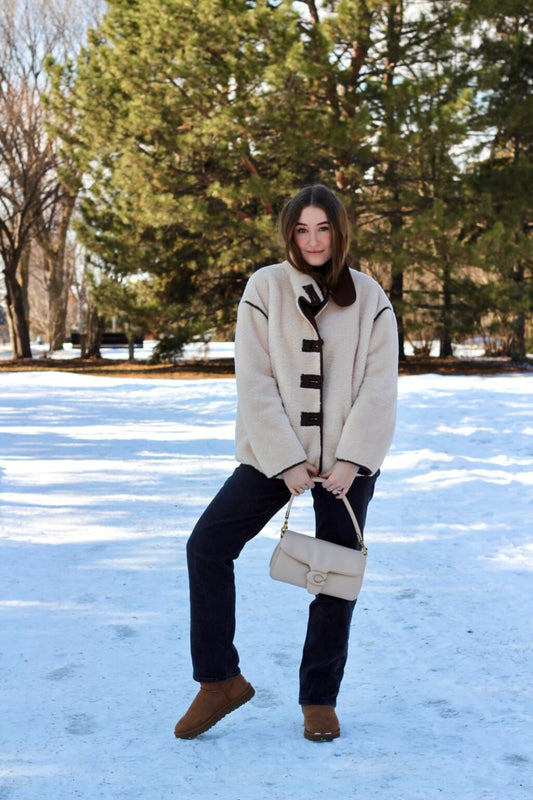 Tessa Funnel Neck Sherpa Jacket