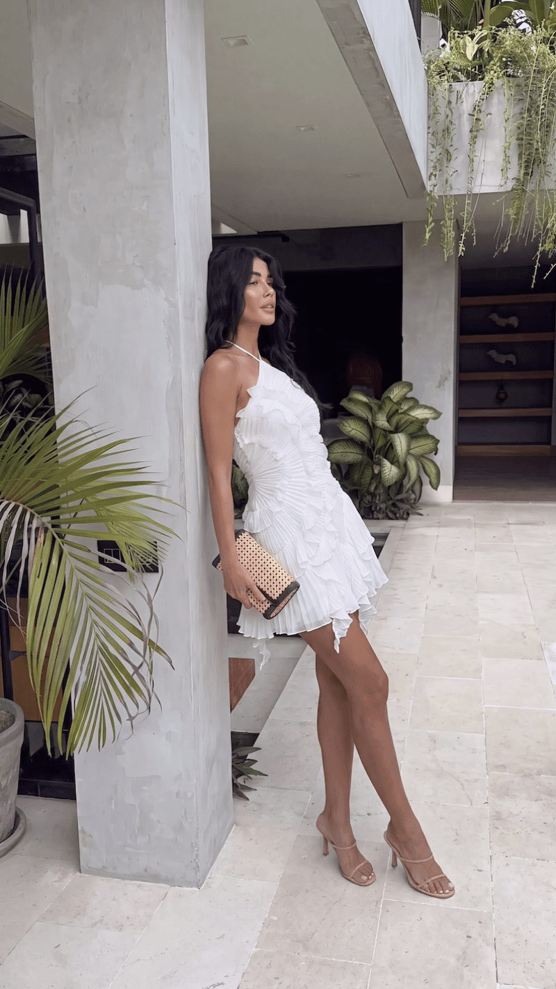 SOKYND Vina Ruffle Mini Dress DressSOKYND-336279-WHI-XS-44791WhiteXS