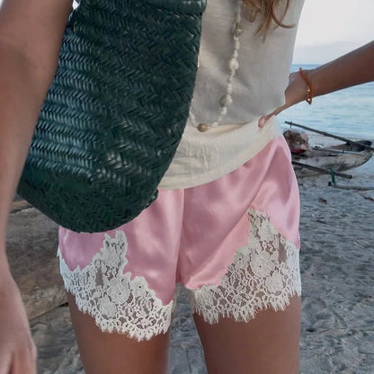 SOKYND Vivian Satin Lace Shorts BottomsvA1772777205915659758BlueS