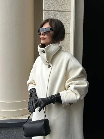 SOKYND Ylona Stand Collar Long Coat Coats & Jacketsyn1767625273824676310OffwhiteL