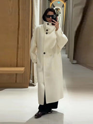 Ylona Stand Collar Long Coat