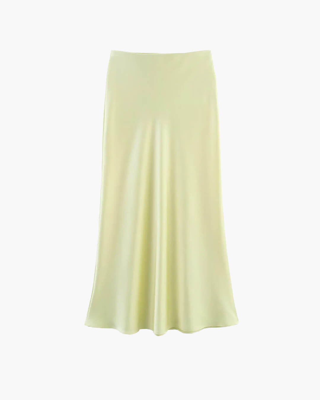 SOKYND Yui High Waist Black Satin Midi Skirt SkirtLight YellowXS
