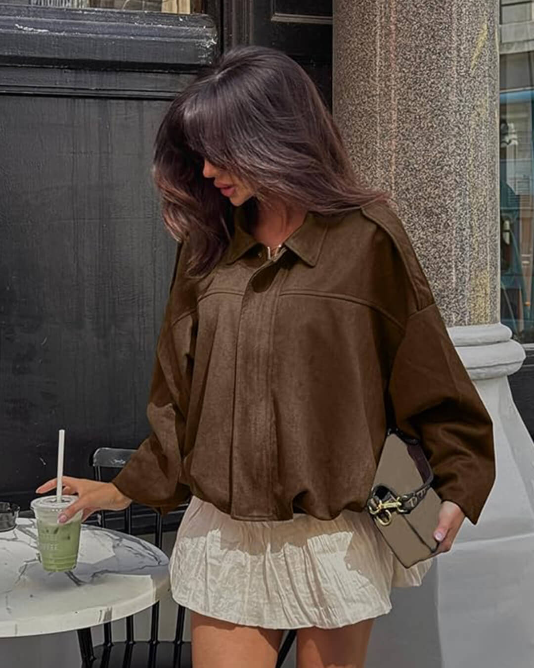 Zelda Suede Bomber Jacket
