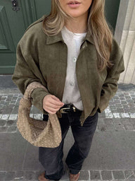 Zelda Suede Bomber Jacket