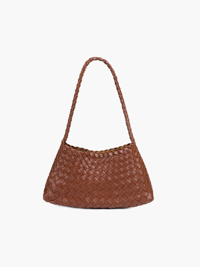 Sarah Vegan Leather Woven Bag Small