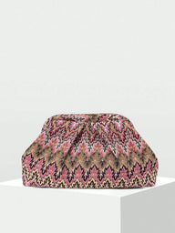 Lena Jacquard Pleated Clutch