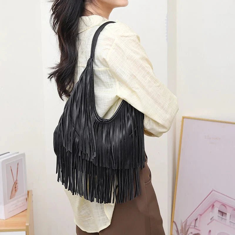 Rebecca Tasseled Hobo Bag